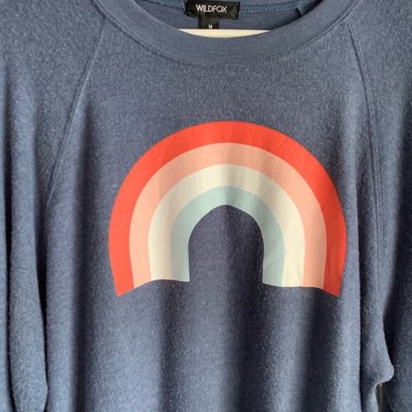 WILDFOX Freedom Rainbow Summer Graphic Sweatshirt Pullover Top NWT Size Medium - Picture 2 of 7
